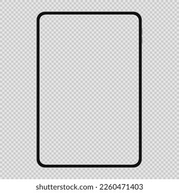 Black Tablet Computer Mockup with Blank Screen, Front View stock illustration. Stock royalty free. Vector EPS, PNG