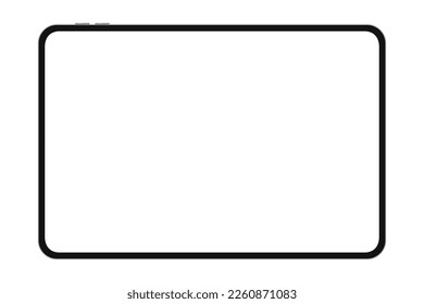 Black Tablet Computer Mockup with Blank Screen, Front View stock illustration. Stock royalty free. Vector EPS, PNG