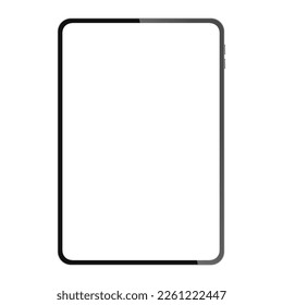 Black Tablet Computer Mockup with Blank Screen, Front View stock illustration. Stock royalty free. Vector EPS, PNG