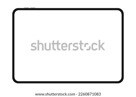 Black Tablet Computer Mockup with Blank Screen, Front View stock illustration. Stock royalty free. Vector EPS, PNG