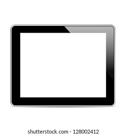 Black tablet computer (tablet pc) on white background. Vector illustration EPS10