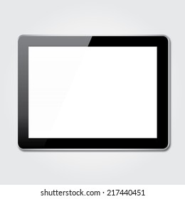 Black tablet computer (tablet pc) on white background. Vector illustration EPS10