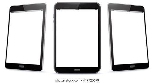 Black Tablet Computer Vector Illustration. 
