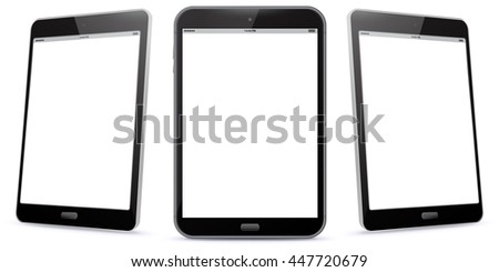 Black Tablet Computer Vector Illustration. 
