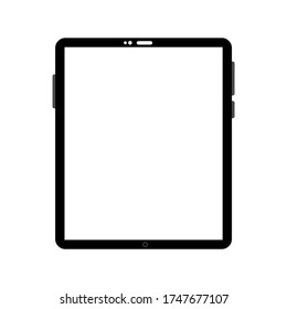 ordenador comprimido negro con pantalla blanca aislada en fondo blanco. ilustración vectorial