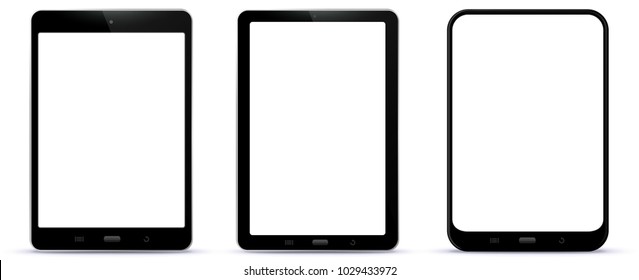 Black Tablet Computers Vector Illustration