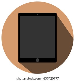black tablet flat design