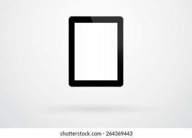 Black Tablet Gadget In iPad Style On Background With Shadow