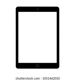 Black Tablet  with grey screen vector eps. Tablet empty screen computer icon. Tablet black color vector eps10.