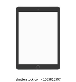 Black Tablet with grey screen vector. Tablet computer vector eps10. Black tablet mockup front view