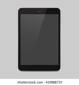 Black tablet icon with shadow
