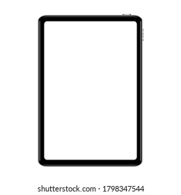 Black tablet, isolated on white background