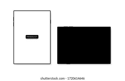 Black Tablet Mockup Design Vector Illustration. Modern Tab Images