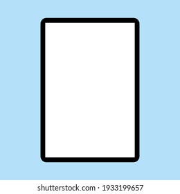 black tablet on blue background, vector
