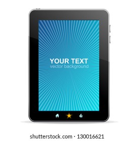 Black tablet on white background