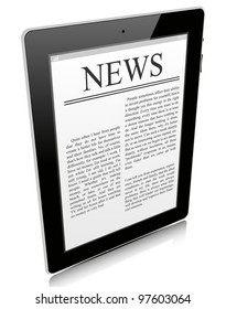 Black tablet pc isolated on white background
