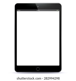 Black Tablet PC Vector illustration with blank screen.