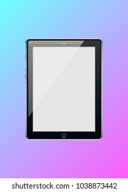 Black tablet for presentations, banners, posters, websites.