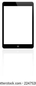 Black Tablet With Reflection Similar To iPad On White