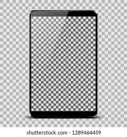 Black tablet with transparent screen - stock vector
