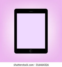 Black tablet. Vector illustration. Electronic gadget.