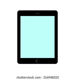 Black tablet. Vector illustration. Electronic gadget.