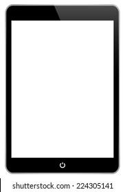 Black Tablet Vector In iPad Air Style Isolated On White