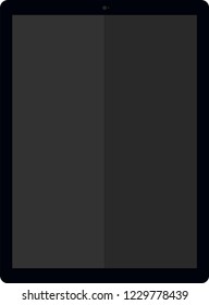 Black tablet, white background