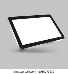 Black tablet with white display in turn - for stock vector