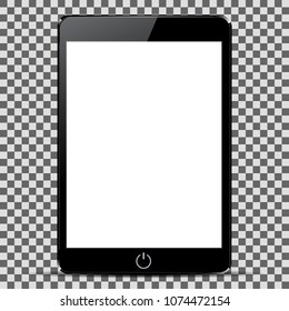 Black tablet with white screen - stock vector