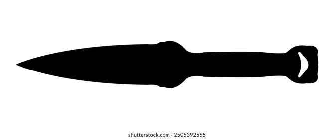 Negro táctico, cuchillo de combate, cuchillos antiguos y antiguos, icono de cuchillo táctico, Vector, ilustración.