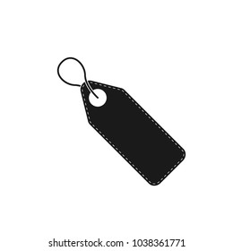 Black tag icon for sale promotion, price label symbol, on the white background. Flat design. Vector.