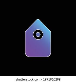 Símbolo de interfaz de etiqueta negra en posición vertical icono de vector de gradiente azul