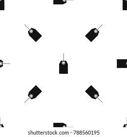 Black tag pattern repeat seamless in black color for any design. Vector geometric illustration