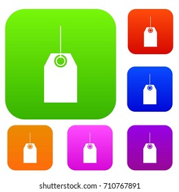Black tag set icon in different colors isolated vector illustration. Premium collection