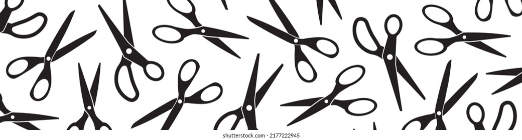 black tailor scissors banner - vector illustration