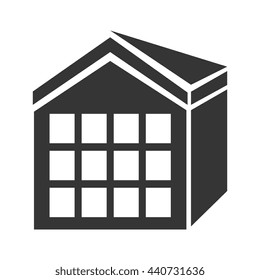 black tall building with white windows over isolated background, construction city concept,vector illustration