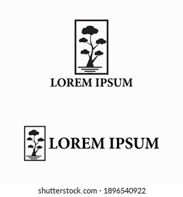 diseño del logo de un árbol alto negro. diseño del logotipo de la compañía de naturaleza abierta.