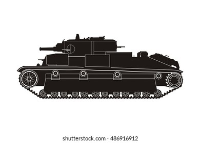 black tank on the white background