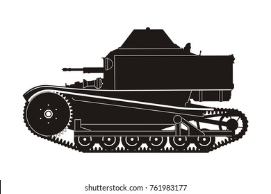 black tank on the white background