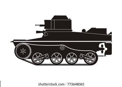 black tank on the white background