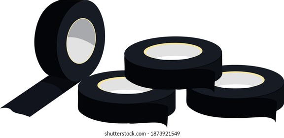 Black tape, illustration, vector on white background