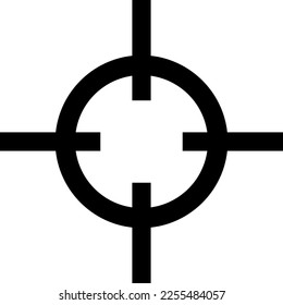 Black Target Aim Cross Accuracy Circle Sign Icon. Vector Image.
