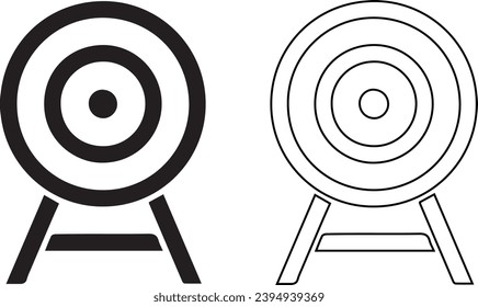 Black Target with arrow icon .Dart board sign. Archery board icon. Dartboard sign. Business goal concept.