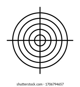 Black target. Hunting, shooting sport or achievement symbol. Simple vector icon.