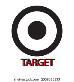 Black target icon .Black darts target aim icon isolated on white background . Vector