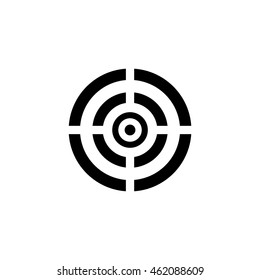 Black target icon isolated on white background.
