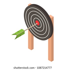 Black target icon. Isometric of black target vector icon for web design isolated on white background