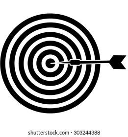 Black target icon on a white background