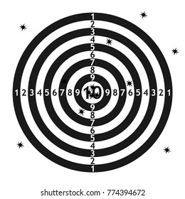 Black target icon, on the white background. Vector.